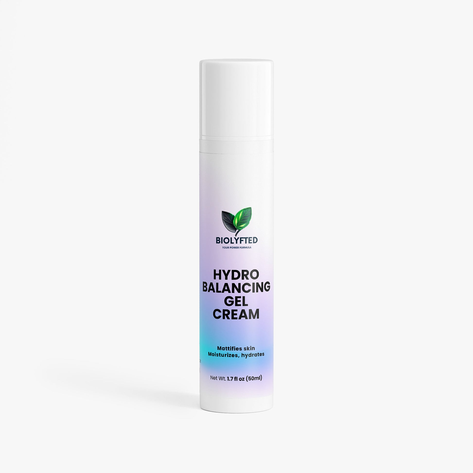 BIOLYFTED hydro balancing gel cream bottle on a white background