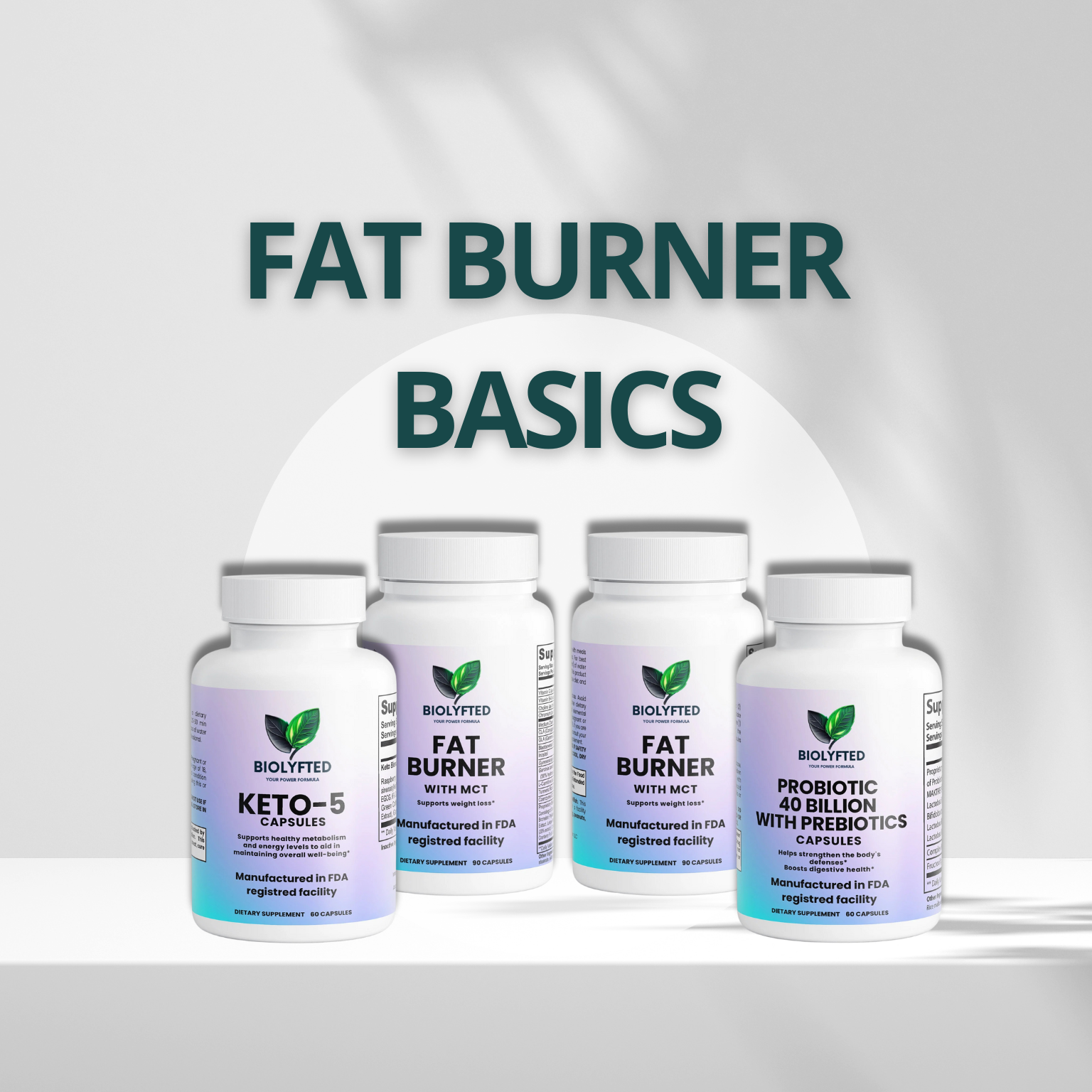 Ignite your metabolism and support fat loss with MCT-powered burners, Keto 5, and 40 Billion Probiotics. Boost energy, digestion, and results with this foundational fat-burning stack.